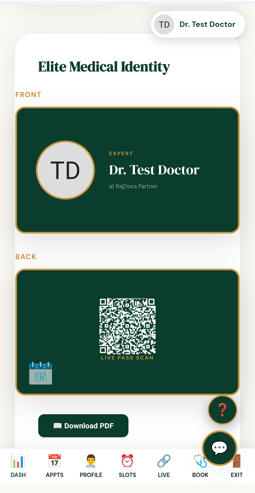 Elite Medical Identity live pass card